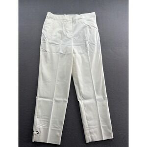 Ruby Rd Pants Womens 10 Coral Crush Slimming Contour Ankle White Grommet Detail